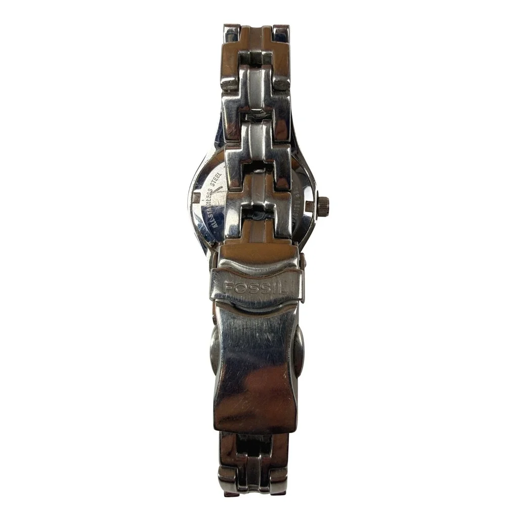 Fossil Blue AM-3861 Womens Watch Stainless Steel Needs Battery